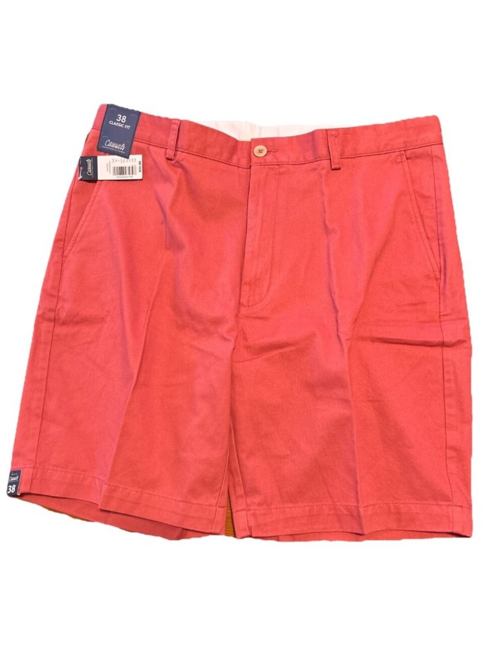 Roundtree & Yorke Men’s 38x9 Classic Fit Casual Shorts 9" Inseam Vintage Berry